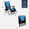 imageBest Choice Products Oversized Padded Zero Gravity Chair Folding Outdoor Patio Recliner XL Anti Gravity Lounger for Backyard wHeadrest Cup Holder Side Tray Polyester Mesh  Forest GreenBlackSky Blue