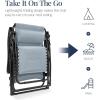 imageBest Choice Products Oversized Padded Zero Gravity Chair Folding Outdoor Patio Recliner XL Anti Gravity Lounger for Backyard wHeadrest Cup Holder Side Tray Polyester Mesh  Forest GreenBreeze Blue