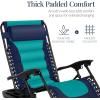 imageBest Choice Products Oversized Padded Zero Gravity Chair Folding Outdoor Patio Recliner XL Anti Gravity Lounger for Backyard wHeadrest Cup Holder Side Tray Polyester Mesh  Forest GreenNavyTeal