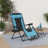 imageBest Choice Products Oversized Padded Zero Gravity Chair Folding Outdoor Patio Recliner XL Anti Gravity Lounger for Backyard wHeadrest Cup Holder Side Tray Polyester Mesh  Forest GreenLight BlueBlack