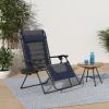 imageBest Choice Products Oversized Padded Zero Gravity Chair Folding Outdoor Patio Recliner XL Anti Gravity Lounger for Backyard wHeadrest Cup Holder Side Tray Polyester Mesh  Forest GreenNavyGray
