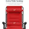 imageBest Choice Products Oversized Padded Zero Gravity Chair Folding Outdoor Patio Recliner XL Anti Gravity Lounger for Backyard wHeadrest Cup Holder Side Tray Polyester Mesh  Forest GreenCrimson Red