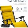 imageBest Choice Products Oversized Padded Zero Gravity Chair Folding Outdoor Patio Recliner XL Anti Gravity Lounger for Backyard wHeadrest Cup Holder Side Tray Polyester Mesh  Forest GreenYellow