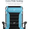 imageBest Choice Products Oversized Padded Zero Gravity Chair Folding Outdoor Patio Recliner XL Anti Gravity Lounger for Backyard wHeadrest Cup Holder Side Tray Polyester Mesh  Forest GreenLight BlueBlack