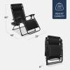 imageBest Choice Products Oversized Padded Zero Gravity Chair Folding Outdoor Patio Recliner XL Anti Gravity Lounger for Backyard wHeadrest Cup Holder Side Tray Polyester Mesh  Forest GreenBlack