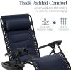 imageBest Choice Products Oversized Padded Zero Gravity Chair Folding Outdoor Patio Recliner XL Anti Gravity Lounger for Backyard wHeadrest Cup Holder Side Tray Polyester Mesh  Forest GreenNavy Blue