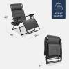 imageBest Choice Products Oversized Padded Zero Gravity Chair Folding Outdoor Patio Recliner XL Anti Gravity Lounger for Backyard wHeadrest Cup Holder Side Tray Polyester Mesh  Forest GreenGrey