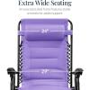 imageBest Choice Products Oversized Padded Zero Gravity Chair Folding Outdoor Patio Recliner XL Anti Gravity Lounger for Backyard wHeadrest Cup Holder Side Tray Polyester Mesh  Forest GreenViolet