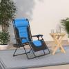 imageBest Choice Products Oversized Padded Zero Gravity Chair Folding Outdoor Patio Recliner XL Anti Gravity Lounger for Backyard wHeadrest Cup Holder Side Tray Polyester Mesh  Forest GreenBlackSky Blue