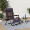 imageBest Choice Products Oversized Padded Zero Gravity Chair Folding Outdoor Patio Recliner XL Anti Gravity Lounger for Backyard wHeadrest Cup Holder Side Tray Polyester Mesh  Forest GreenNavyBrown