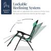 imageBest Choice Products Oversized Padded Zero Gravity Chair Folding Outdoor Patio Recliner XL Anti Gravity Lounger for Backyard wHeadrest Cup Holder Side Tray Polyester Mesh  Forest GreenSeafoam GreenBlack