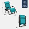 imageBest Choice Products Oversized Padded Zero Gravity Chair Folding Outdoor Patio Recliner XL Anti Gravity Lounger for Backyard wHeadrest Cup Holder Side Tray Polyester Mesh  Forest GreenPeacock Blue