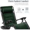 imageBest Choice Products Oversized Padded Zero Gravity Chair Folding Outdoor Patio Recliner XL Anti Gravity Lounger for Backyard wHeadrest Cup Holder Side Tray Polyester Mesh  Forest GreenForest Green