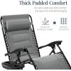 imageBest Choice Products Oversized Padded Zero Gravity Chair Folding Outdoor Patio Recliner XL Anti Gravity Lounger for Backyard wHeadrest Cup Holder Side Tray Polyester Mesh  Forest GreenIce Gray