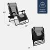 imageBest Choice Products Oversized Padded Zero Gravity Chair Folding Outdoor Patio Recliner XL Anti Gravity Lounger for Backyard wHeadrest Cup Holder Side Tray Polyester Mesh  Forest GreenBlackGray
