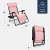 imageBest Choice Products Oversized Padded Zero Gravity Chair Folding Outdoor Patio Recliner XL Anti Gravity Lounger for Backyard wHeadrest Cup Holder Side Tray Polyester Mesh  Forest GreenBubblegum Pink