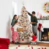 imageBest Choice Products PreLit Artificial Christmas Tree 75ft Snow Flocked Design Pine Tree Full Appearance Snowy wEasy Assembly Metal StandGreen