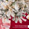 imageBest Choice Products PreLit Artificial Christmas Tree 75ft Snow Flocked Design Pine Tree Full Appearance Snowy wEasy Assembly Metal StandGreen