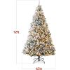 imageBest Choice Products PreLit Artificial Christmas Tree 75ft Snow Flocked Design Pine Tree Full Appearance Snowy wEasy Assembly Metal StandGreen
