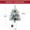 imageBest Choice Products Set of 2 245in Outdoor Pathway Christmas Trees Battery Operated PreLit Holiday Dcor wLED Lights Red Berries Pine ConesFlocked