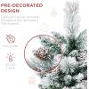 imageBest Choice Products Set of 2 245in Outdoor Pathway Christmas Trees Battery Operated PreLit Holiday Dcor wLED Lights Red Berries Pine ConesFlocked