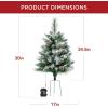 imageBest Choice Products Set of 2 245in Outdoor Pathway Christmas Trees Battery Operated PreLit Holiday Dcor wLED Lights Red Berries Pine ConesFrosted