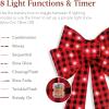 imageBest Choice Products Set of 3 Bows PreLit Christmas Bow Decoration IndoorOutdoor LED Holiday Dcor w 30 Lights Outdoor Battery Box Timer 8 Light Functions  RedBlack Buffalo PlaidPlaid 3 Piece Set