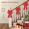 imageBest Choice Products Set of 3 Bows PreLit Christmas Bow Decoration IndoorOutdoor LED Holiday Dcor w 30 Lights Outdoor Battery Box Timer 8 Light Functions  RedBlack Buffalo PlaidRed 3 Piece Set