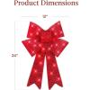 imageBest Choice Products Set of 3 Bows PreLit Christmas Bow Decoration IndoorOutdoor LED Holiday Dcor w 30 Lights Outdoor Battery Box Timer 8 Light Functions  RedBlack Buffalo PlaidRed 3 Piece Set