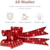 imageBest Choice Products Set of 3 Bows PreLit Christmas Bow Decoration IndoorOutdoor LED Holiday Dcor w 30 Lights Outdoor Battery Box Timer 8 Light Functions  RedBlack Buffalo PlaidPlaid 3 Piece Set