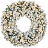imageBest Choice Products 36in Large Flocked Artificial PreLit Fir Christmas Wreath Holiday Accent Decoration w 150 2in1 LED Lights 300 PVC Tips60in