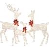 imageBest Choice Products 3Piece Large Lighted Christmas Deer Family Set 5Ft Outdoor Yard Decoration with 360 LED Lights Stakes Zip Ties  RattanWhite  Large
