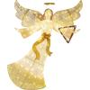 imageBest Choice Products 5ft Lighted Outdoor Angel Christmas Decoration PreLit Winged Holiday Figure for Lawn w 140 LED Lights Harp Bow Halo Zip Ties Ground Stakes