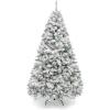 imageBest Choice Products Artificial Flocked Christmas Tree 6ft Premium Unlit Pine Holiday Dcor wFull Branches Metal Stand  Green12ft