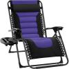 imageBest Choice Products Oversized Padded Zero Gravity Chair Folding Outdoor Patio Recliner XL Anti Gravity Lounger for Backyard wHeadrest Cup Holder Side Tray Polyester Mesh  Forest GreenBlackPurple