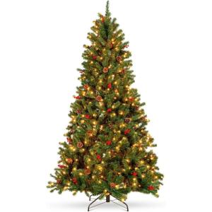 imageBest Choice Products 6ft PreLit PreDecorated Spruce Hinged Artificial Christmas Tree w 798 Tips Pinecones Berries 250 Lights Metal BaseGreenspruce  Predecorated