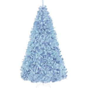 imageBest Choice Products Artificial Christmas Tree 6ft Premium Unlit Hinged Design Dense Branches Realistic Holiday Dcor wEasy Assembly BaseBaby Blue