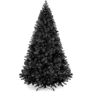 imageBest Choice Products Artificial Christmas Tree 6ft Premium Unlit Hinged Design Dense Branches Realistic Holiday Dcor wEasy Assembly BaseBlack