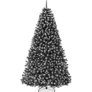 imageBest Choice Products Artificial Christmas Tree 6ft Premium Unlit Realistic Spruce Holiday Dcor wDense Branches Easy Assembly Metal BaseFrosted Black Spruce