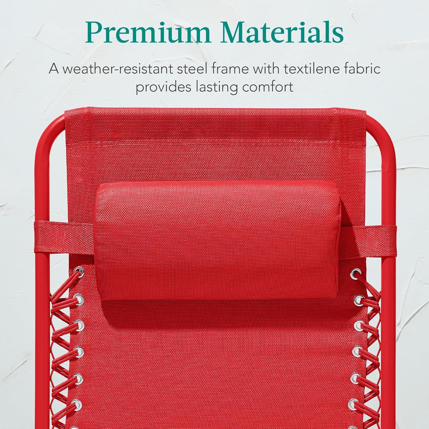 imageBest Choice Products Adjustable Zero Gravity Chair Monochromatic Color Folding Patio Recliner wSide Tray Headrest  SeafoamChili