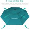 imageBest Choice Products 10ft 3Tier Solar Patio Market Umbrella Outdoor Sun Shade for Backyard Deck Poolside Table wWoodgrain Pattern LED Lights Tilt Adjustment  Sky BlueCerulean