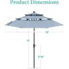 imageBest Choice Products 10ft 3Tier Solar Patio Market Umbrella Outdoor Sun Shade for Backyard Deck Poolside Table wWoodgrain Pattern LED Lights Tilt Adjustment  Sky BlueBreeze Blue