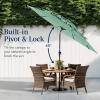 imageBest Choice Products 10ft 3Tier Solar Patio Market Umbrella Outdoor Sun Shade for Backyard Deck Poolside Table wWoodgrain Pattern LED Lights Tilt Adjustment  Sky BlueSeaglass