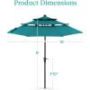 imageBest Choice Products 10ft 3Tier Solar Patio Market Umbrella Outdoor Sun Shade for Backyard Deck Poolside Table wWoodgrain Pattern LED Lights Tilt Adjustment  Sky BlueCerulean