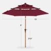 imageBest Choice Products 10ft 3Tier Solar Patio Market Umbrella Outdoor Sun Shade for Backyard Deck Poolside Table wWoodgrain Pattern LED Lights Tilt Adjustment  Sky BlueBurgundy