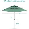 imageBest Choice Products 10ft 3Tier Solar Patio Market Umbrella Outdoor Sun Shade for Backyard Deck Poolside Table wWoodgrain Pattern LED Lights Tilt Adjustment  Sky BlueSeaglass