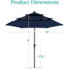 imageBest Choice Products 10ft 3Tier Solar Patio Market Umbrella Outdoor Sun Shade for Backyard Deck Poolside Table wWoodgrain Pattern LED Lights Tilt Adjustment  Sky BlueNavy Blue