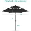 imageBest Choice Products 10ft 3Tier Solar Patio Market Umbrella Outdoor Sun Shade for Backyard Deck Poolside Table wWoodgrain Pattern LED Lights Tilt Adjustment  Sky BlueBlack