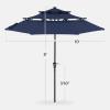 imageBest Choice Products 10ft 3Tier Solar Patio Market Umbrella Outdoor Sun Shade for Backyard Deck Poolside Table wWoodgrain Pattern LED Lights Tilt Adjustment  Sky BlueNavy Blue