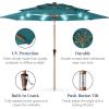 imageBest Choice Products 10ft 3Tier Solar Patio Market Umbrella Outdoor Sun Shade for Backyard Deck Poolside Table wWoodgrain Pattern LED Lights Tilt Adjustment  Sky BlueCerulean